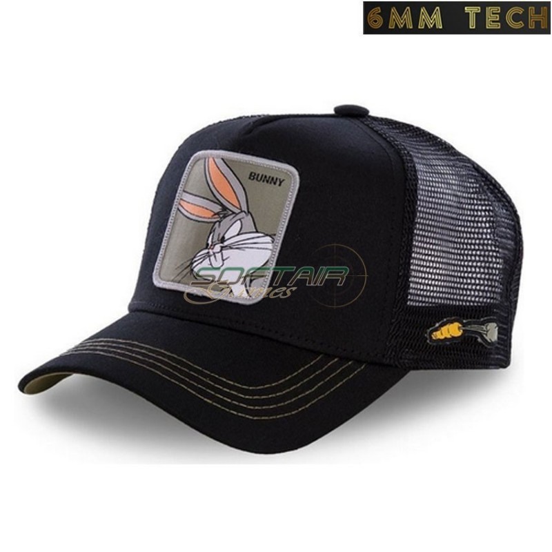 Baseball cap BUNNY style BLACK 6MM TECH (6mmt-84-bk)