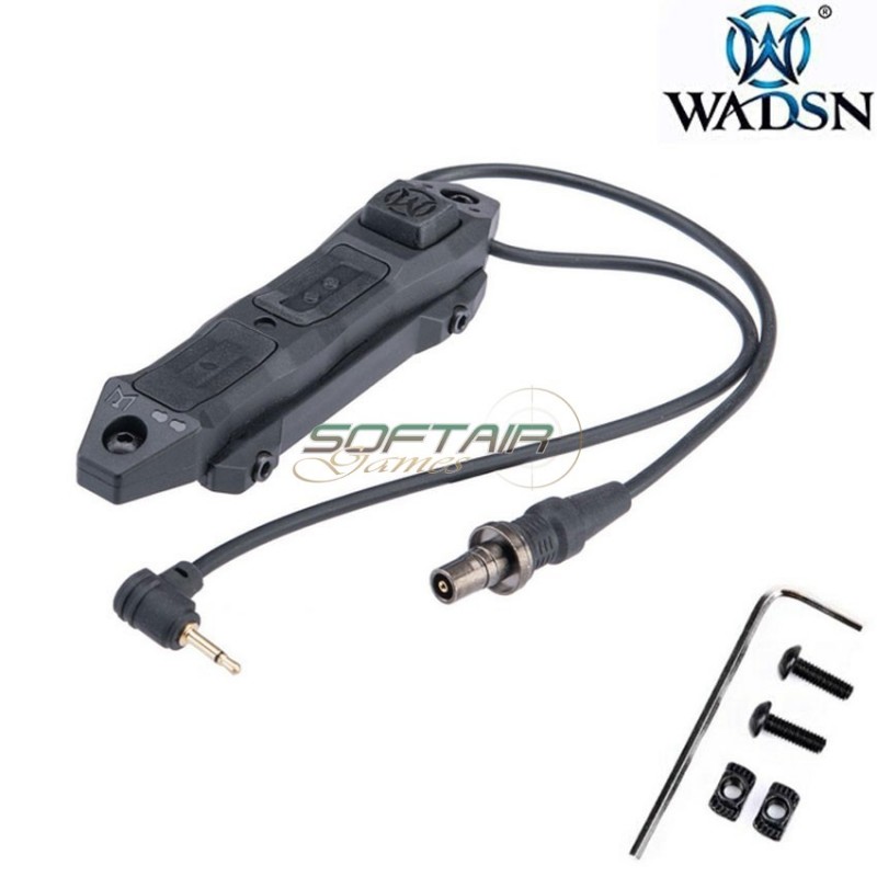 Double function remote pressure switch BLACK for flashlight & PEQ device 2.5mm plug wadsn (wd07004-bk-lo)