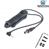 Double function remote pressure switch BLACK for flashlight & PEQ device 2.5mm plug wadsn (wd07004-bk-lo)