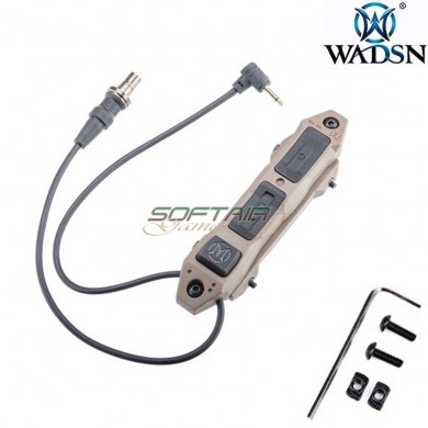 Double function remote pressure switch DARK EARTH for flashlight & PEQ device 2.5mm plug wadsn (wd07004-de-lo)