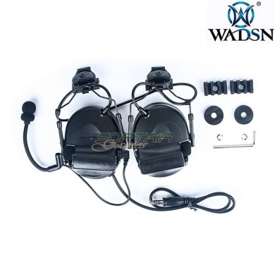 Headset basic version Comt. II style BLACK for helmet wadsn (wz187-bk)