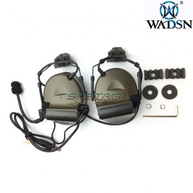 Headset basic version Comt. II style OLIVE DRAB for helmet wadsn (wz187-od)