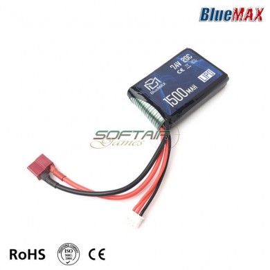 Lipo Battery DEANS Connector 7.4v X 1500mah 20c Peq Type Bluemax-power® (bmp-7.4x1500-peq-ds)