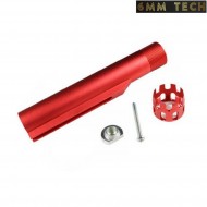 Stock tube CUSTOM AEG M4 / M16 cnc aluminum red 6MM TECH (6mmt-10-rd)