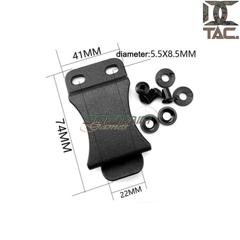 Adjustable BLACK belt clip for holster d.c. tactical (dctac-140-bk) Adjustable BLACK belt clip for holster d.c. tactical (dctac-140-bk)