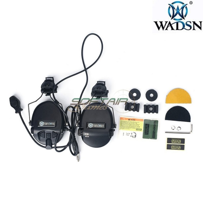 Headset basic version HI-THREAT 1 style BLACK for helmet wadsn (wz188-bk)
