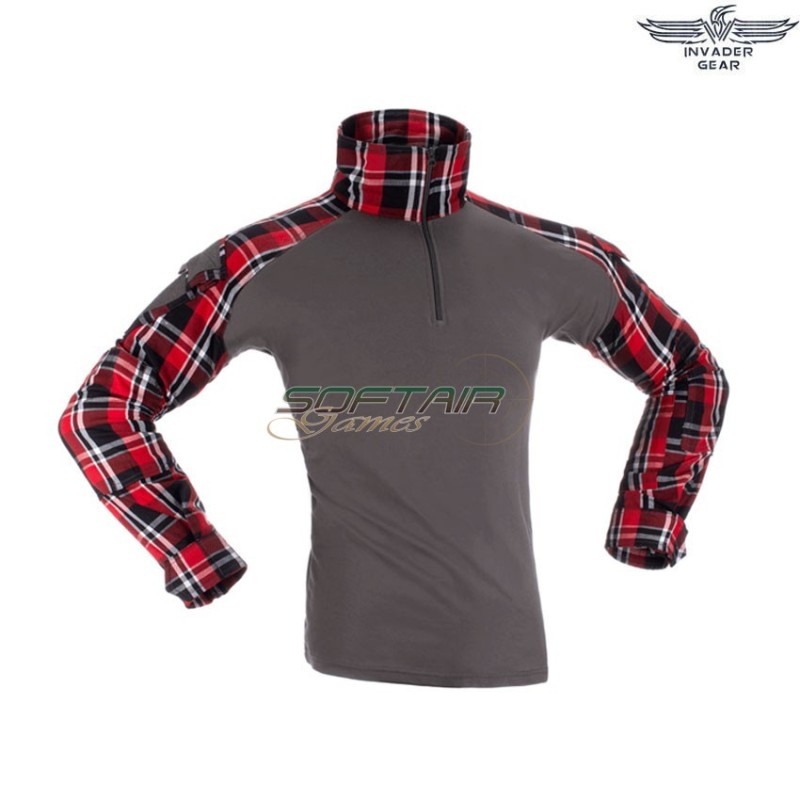 Flannel COMBAT shirt RED invader gear (ig-fla-rd)