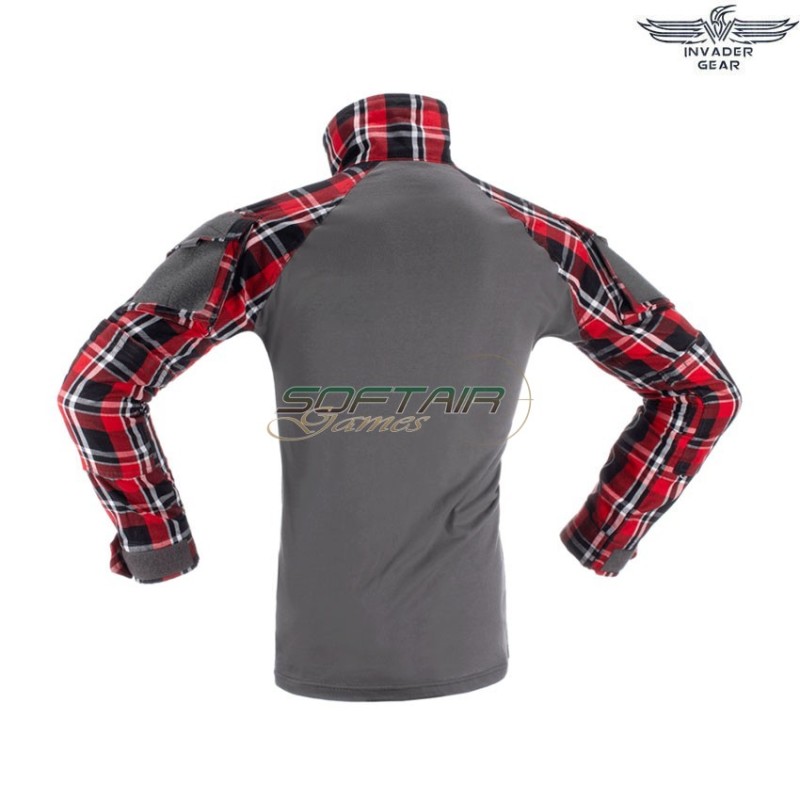 Flannel COMBAT shirt RED invader gear (ig-fla-rd)