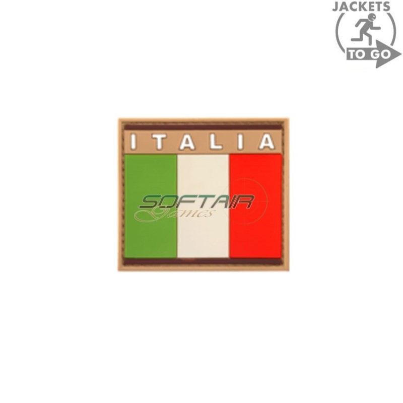 Patch 3d pvc ITALIA flag DESERT jacket to go (jtg-7120)