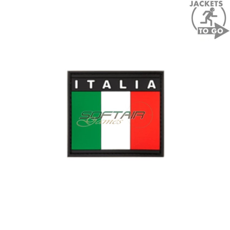 Patch 3d pvc ITALIA flag BLACK jacket to go (jtg-7121)
