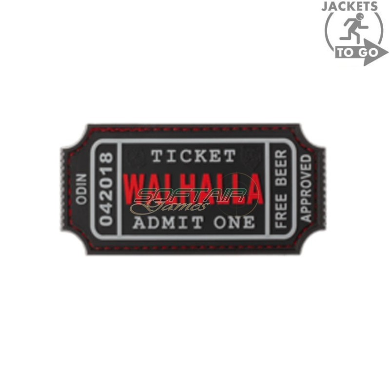 Patch 3d pvc LARGE walhalla ticket jacket to go (jtg-20392)