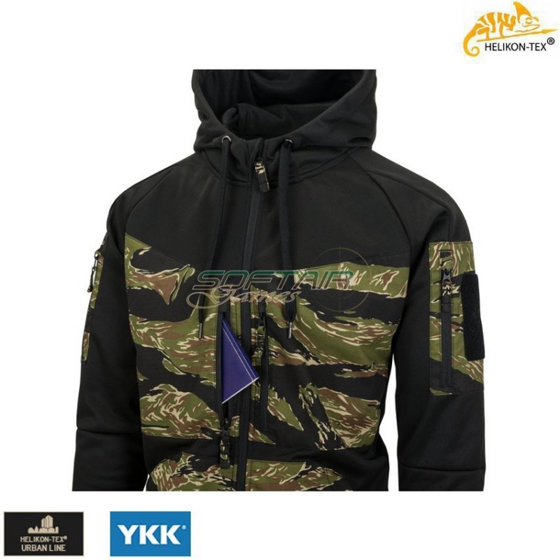 ROGUE Hoodie FullZip Black/US Woodland Helikon-tex® (ht-bl-rhf-po-0103a)