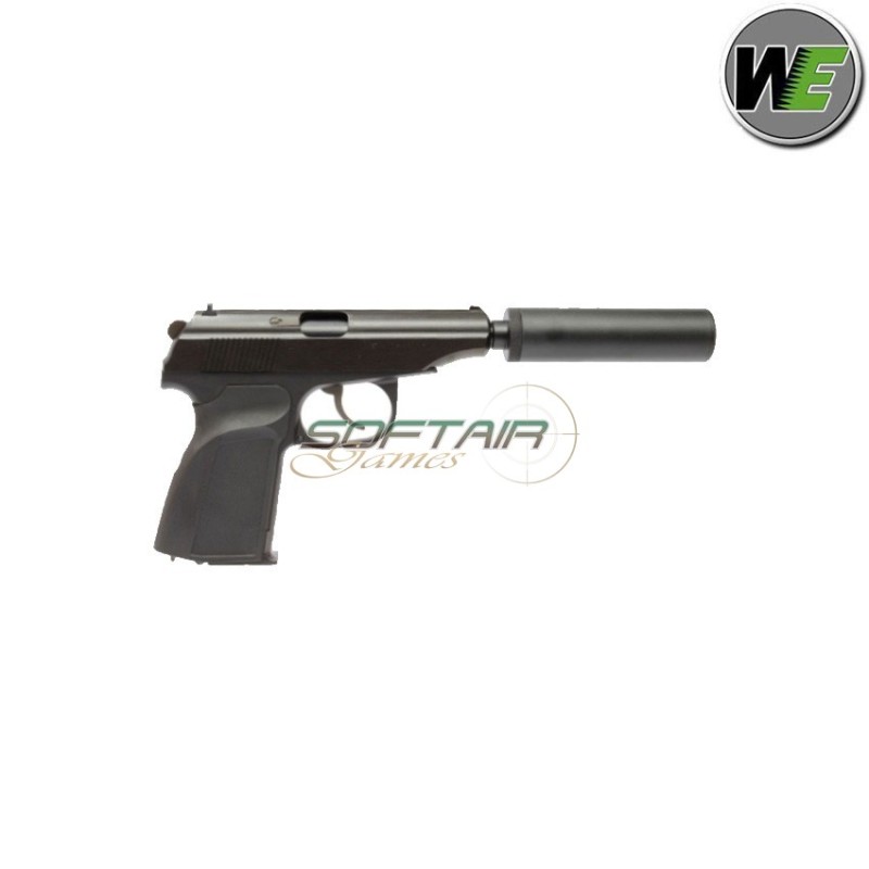 Pistola a gas makarov pmm black c/silenziatore we (we-ma01b)