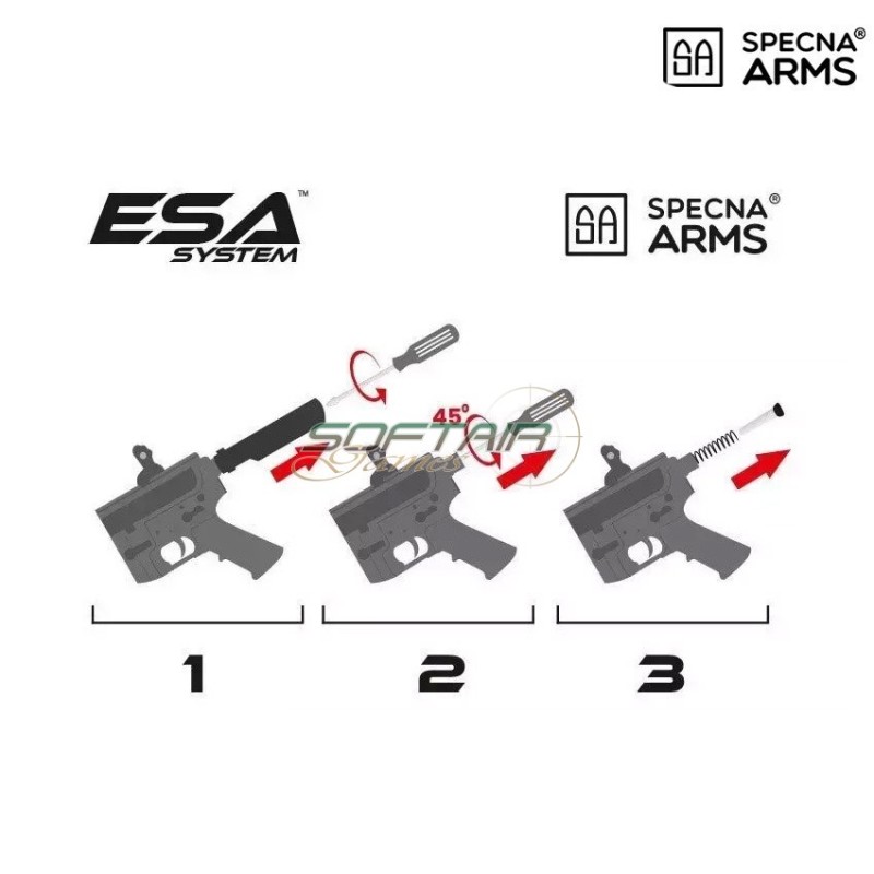 Electric Rifle Sa-c12 Assault M4 Short Keymod Two Tone Core™ Specna Arms® (spe-01-035100)