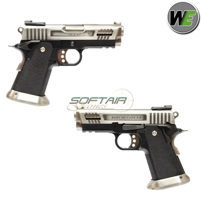 Gas Pistol VELOCIRAPTOR Hi-capa 3.8 E Force Gen2 Silver Blowback We (we-wh8wet-1)