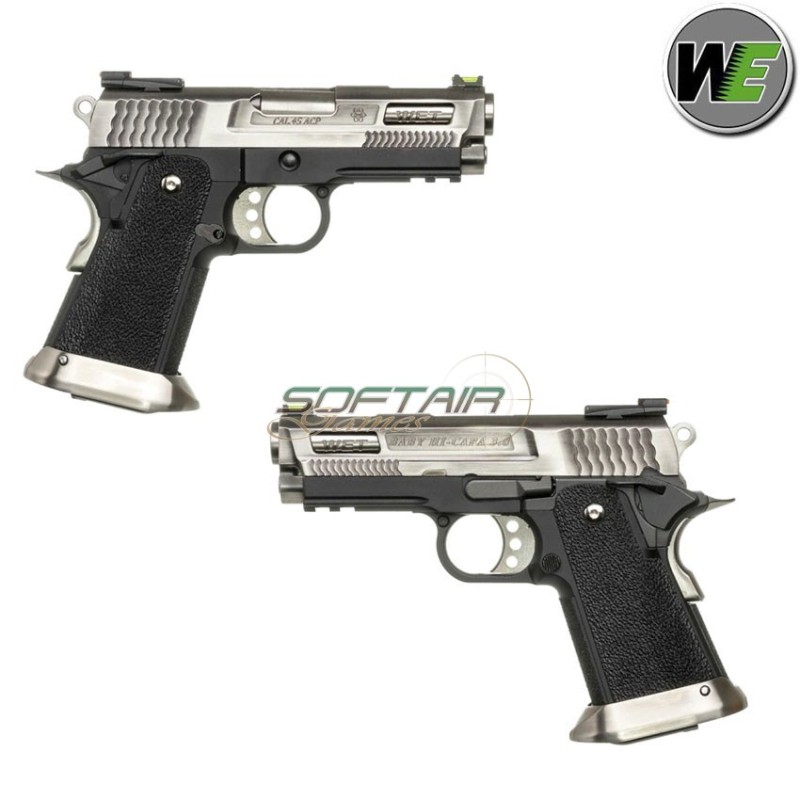 Gas Pistol BRONTOSAURUS Hi-capa 3.8 E Force Gen2 Silver blowback We (we-wh8wet-2)