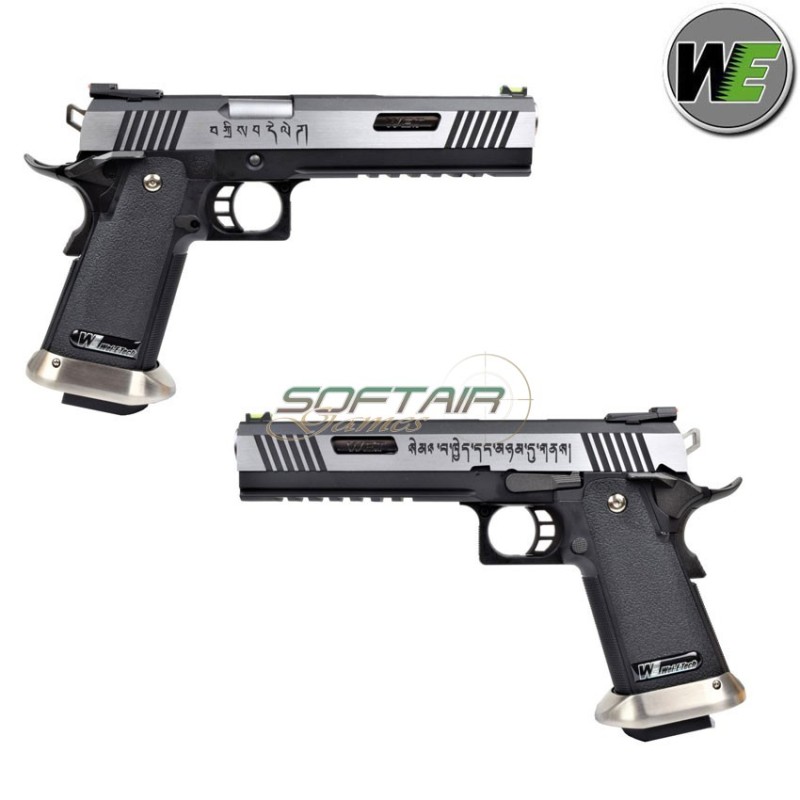 Pistola a gas i.rex hi-capa 6" silver + silver barrel we (we-wh18-2tsv)