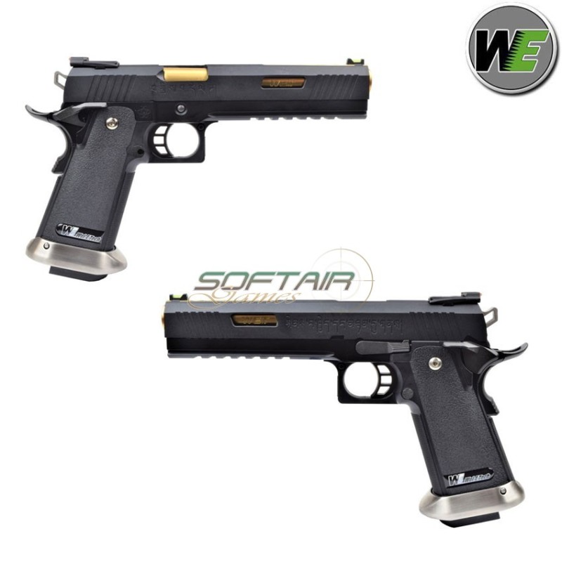 WE PISTOLA A GAS HI-CAPA 6.0 IREX NERA / GOLD BARREL (WH18A2-BKGD) Green Gas  - Antica Porta del Titano: armeria a San Marino e softair shop online