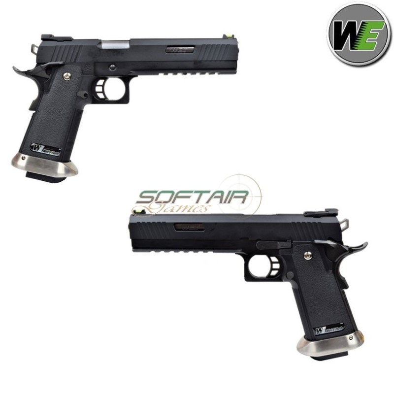 Pistola a gas i.rex hi-capa 6" black + silver barrel we (we-wh18b2-bksv)