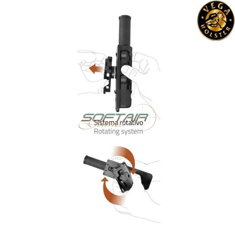 Porta torcia universale NERO vega holster (vh-8vp61-bk)