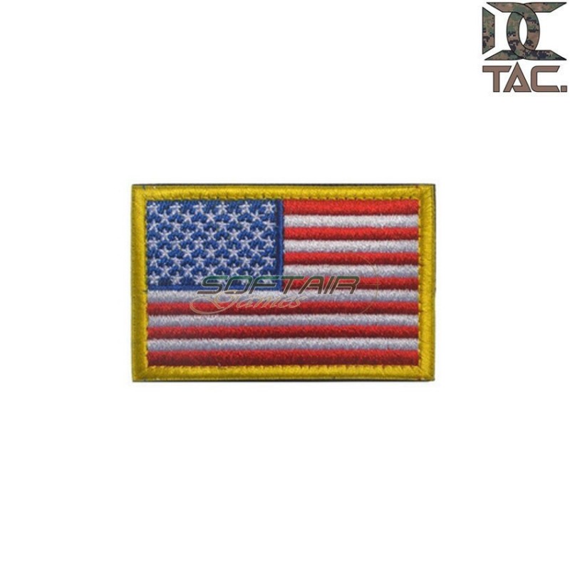 Patch ricamata USA flag LEFT + yellow d.c. tactical (dctac-149-left)