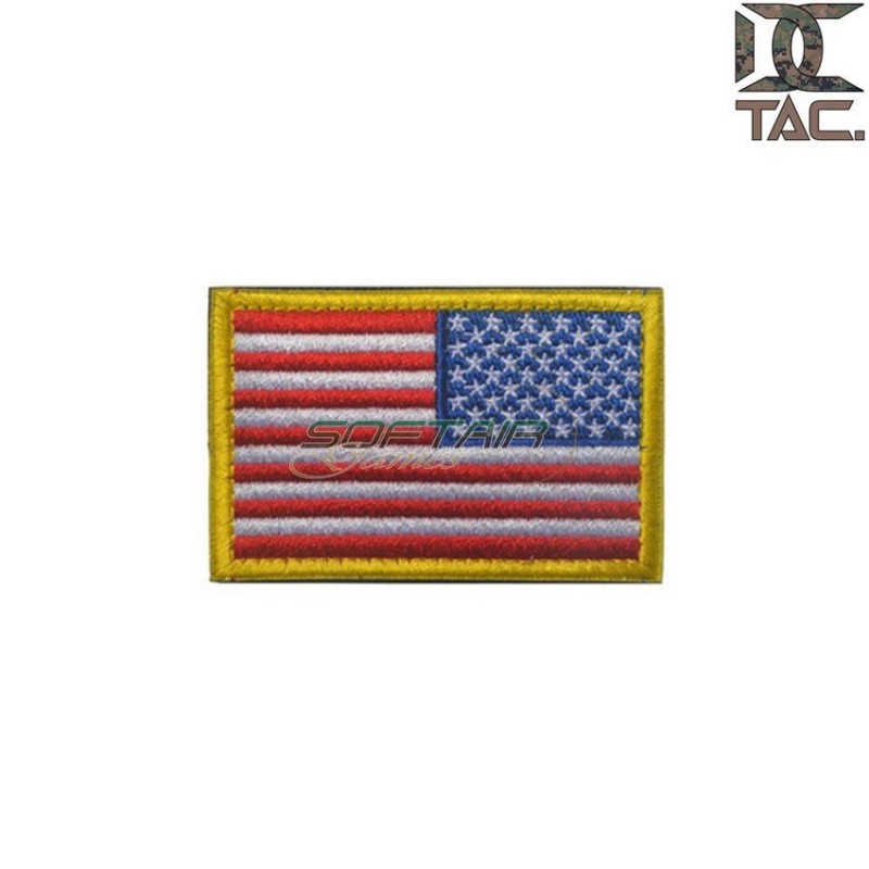 Embroidered patch USA flag RIGHT + yellow d.c. tactical (dctac-149-right) Embroidered patch USA flag RIGHT + yellow d.c. tactical (dctac-149-right)