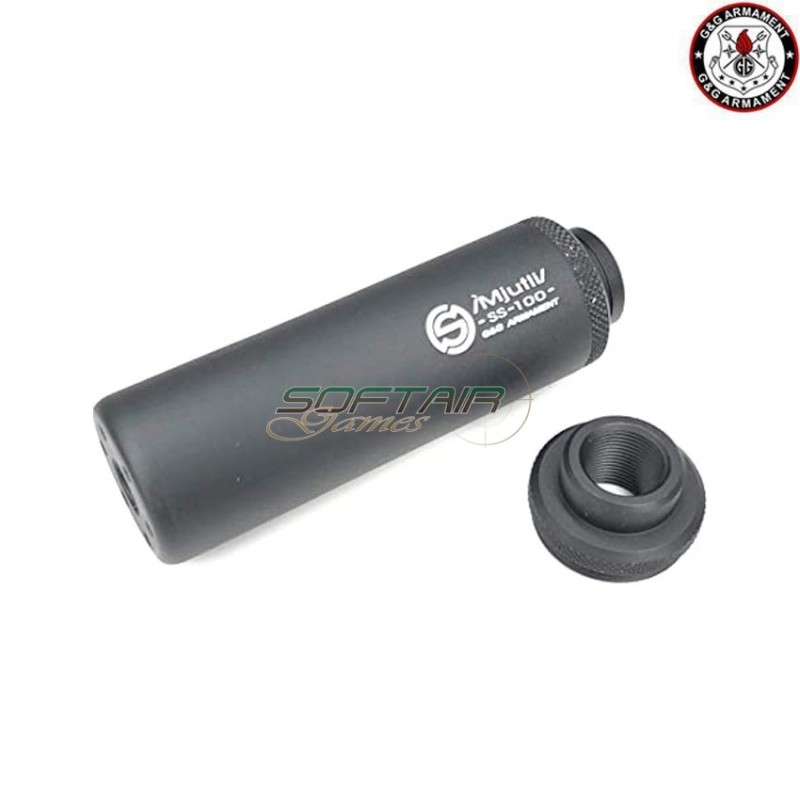 SS-100 BLACK silencer 80mm cw/ccw g&g (gg-01014)