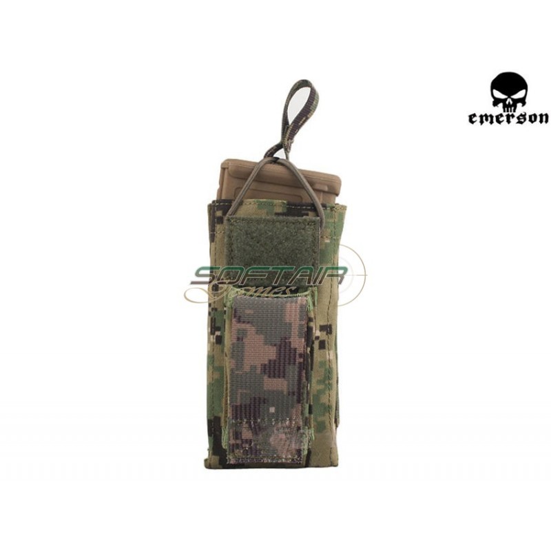 Single 5.56 & Pistol Open Top Magazine Pouch Aor2 Emerson (cod.em6361aor2)