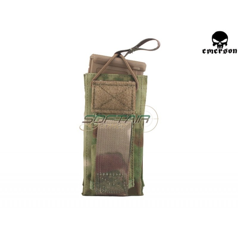 Single 5.56 & Pistol Open Top Magazine Pouch Atacs Foliage Green Emerson (cod.em6361atfg)