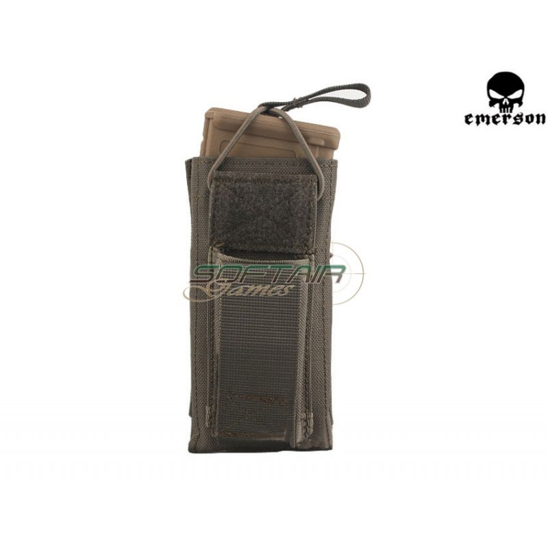 Single 5.56 & Pistol Open Top Magazine Pouch Foliage Green Emerson (cod.em6361fg)
