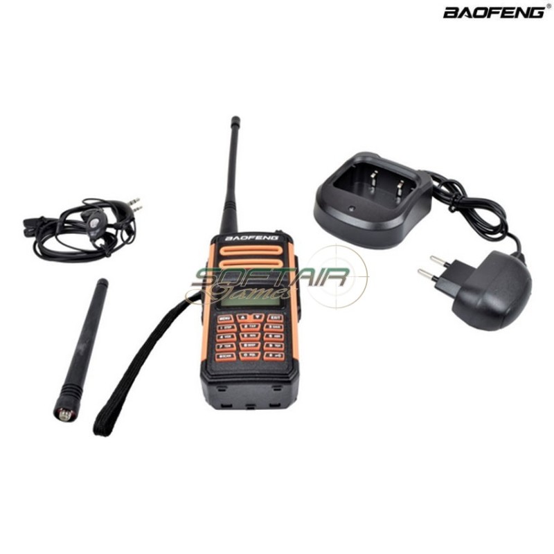 Dual band transceiver vhf/uhf fm upgraded version orange baofeng (bf-uv5plus)