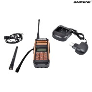 Dual band transceiver vhf/uhf fm upgraded version orange baofeng (bf-uv5plus)