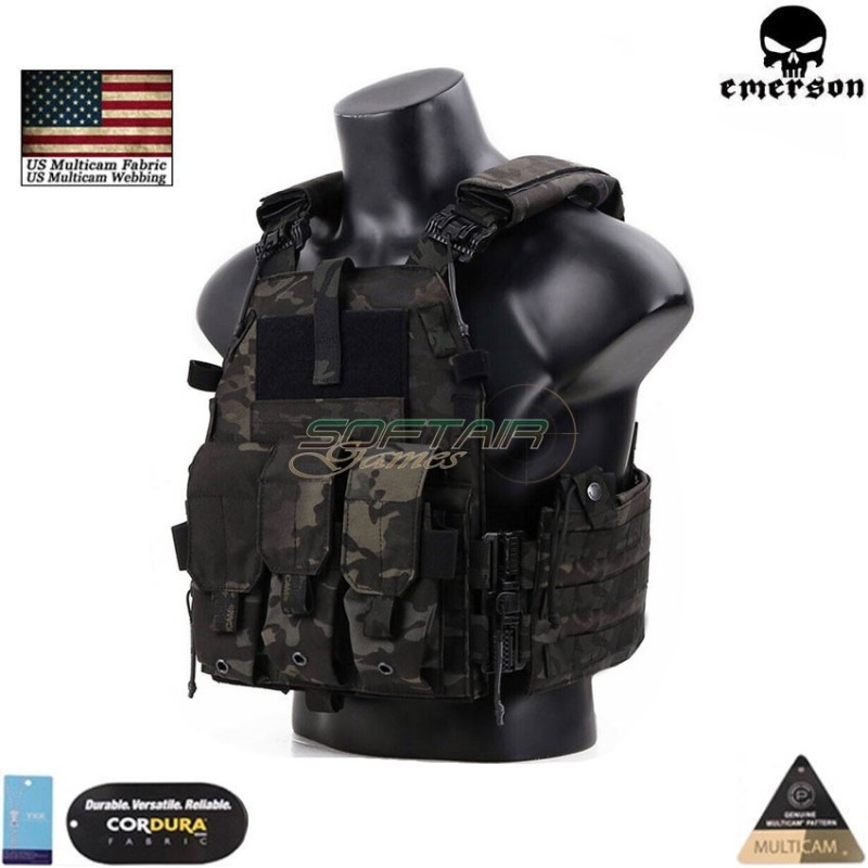 Plate carrier Quick Release 094K style multicam® BLACK genuine usa emerson (em7405mcbk)