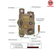 PEQ-15 TAN Airsoft Aiming RED Laser IR Laser Flashlight PCB Potting SOMOGEAR (peq15-r-tan)