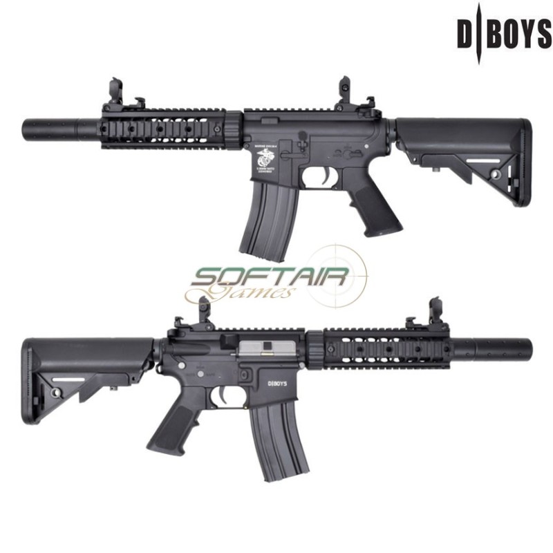 Fucile Elettrico M4 silenced ETU Metal version Black Dboys (3881m-up)