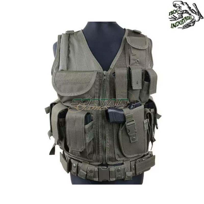 Zip tactical vest OLIVE DRAB vest frog industries® (fi-001854-od)