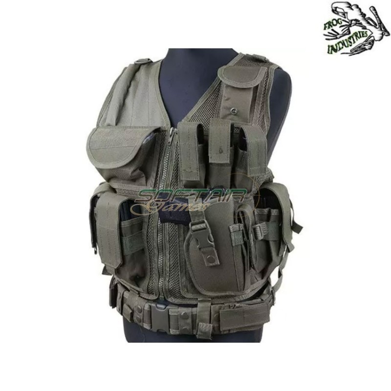 Zip tactical vest OLIVE DRAB vest frog industries® (fi-001854-od)
