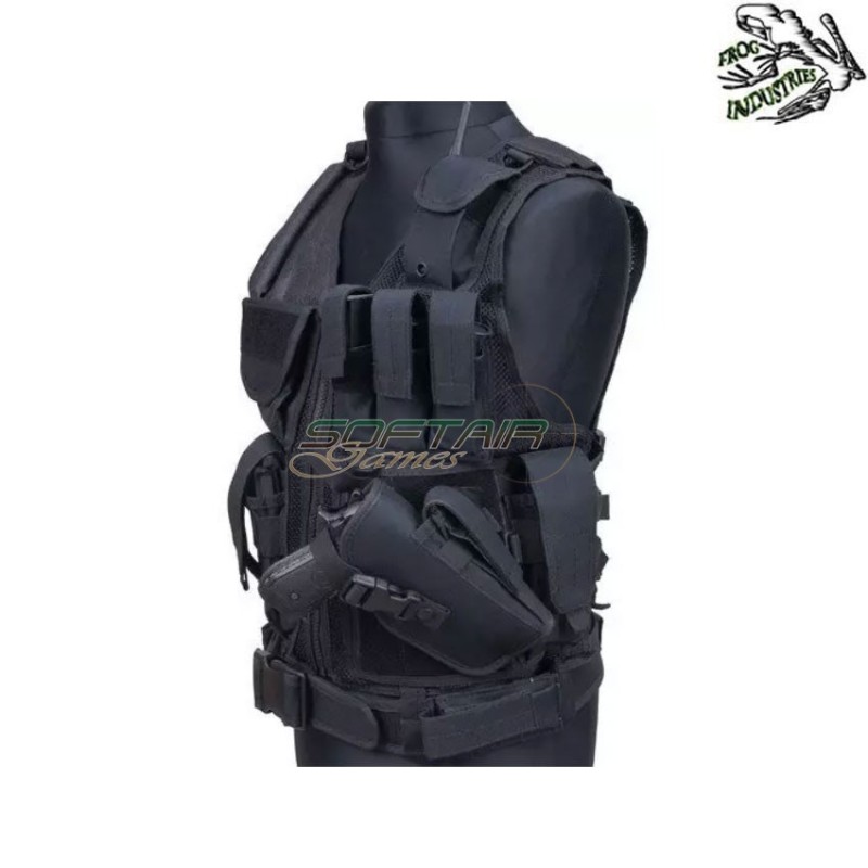 Zip tactical vest BLACK vest frog industries® (fi-001853-bk)