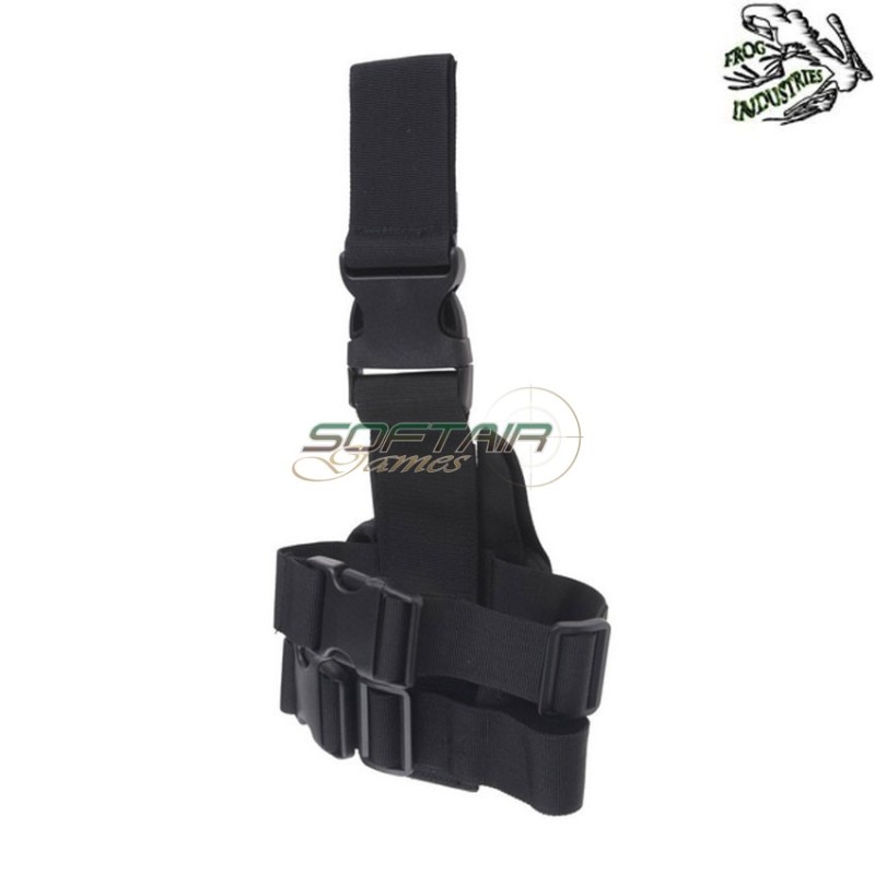 Leg holster BLACK with magazine pouch frog industries® (fi-020779-bk)