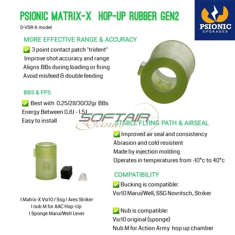 Rubber Hop-UP Matrix-X Gen2 VSR 10/ SSg24 / Striker psionic (D-VSR-X)