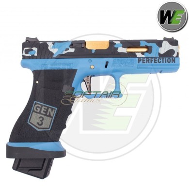Gas Pistol G17 SECRET Gen3 Ver. CAMO BLUE blowback We (we-g012-g17)