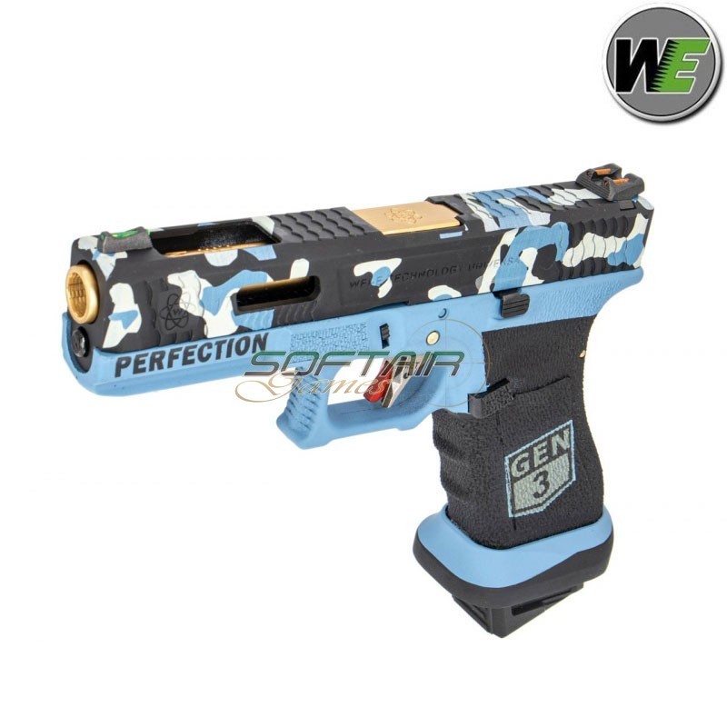 Pistola a Gas G17 SECRET Gen3 Ver. CAMO BLUE Scarellante We (we00557)