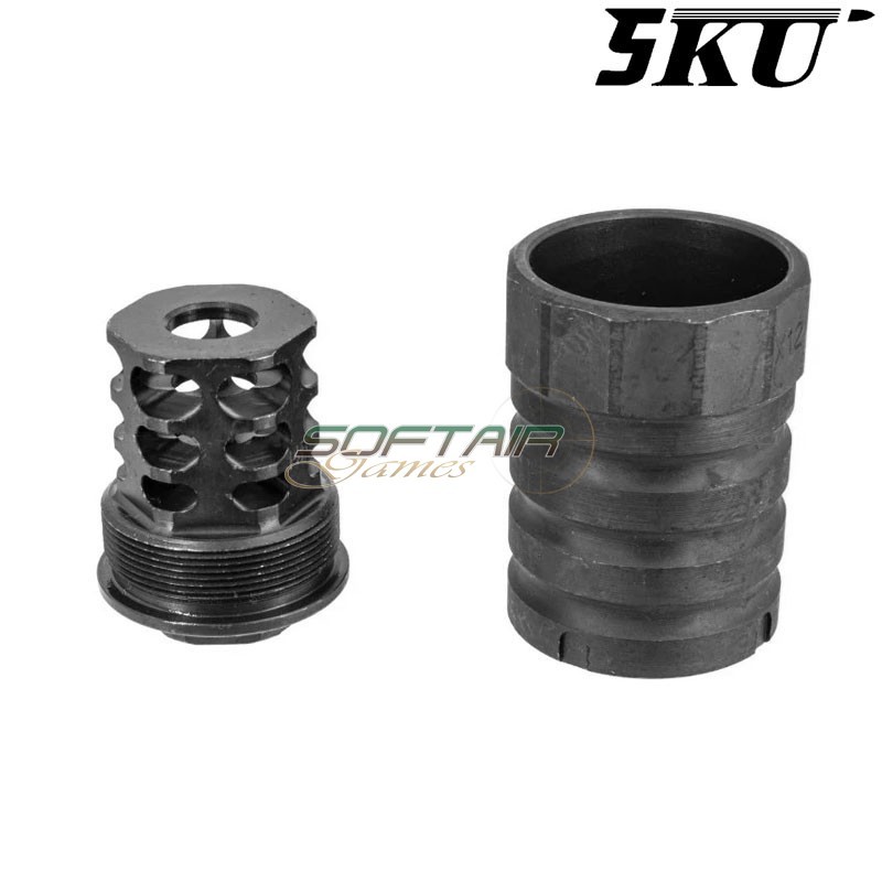 Muzzle Brake con Blast Shield AK 14mm CCW 360x12  5KU (5ku-338)