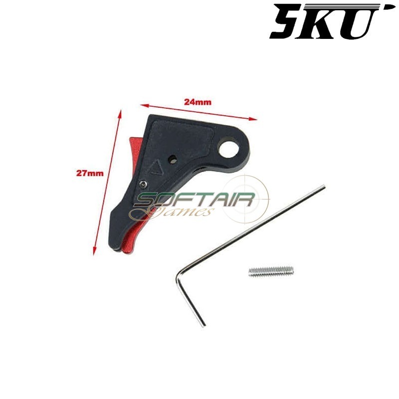 Cnc Trigger Type 493 Tactical Black-red For Glock Marui/WE 5KU (5ku-gb-493-bk)