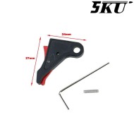 Cnc Trigger Type 493 Tactical Black-red For Glock Marui/WE 5KU (5ku-gb-493-bk)