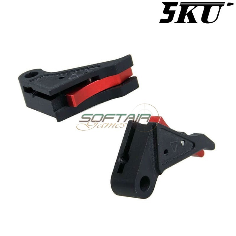 Cnc Trigger Type 493 Tactical Black-red For Glock Marui/WE 5KU (5ku-gb-493-bk)