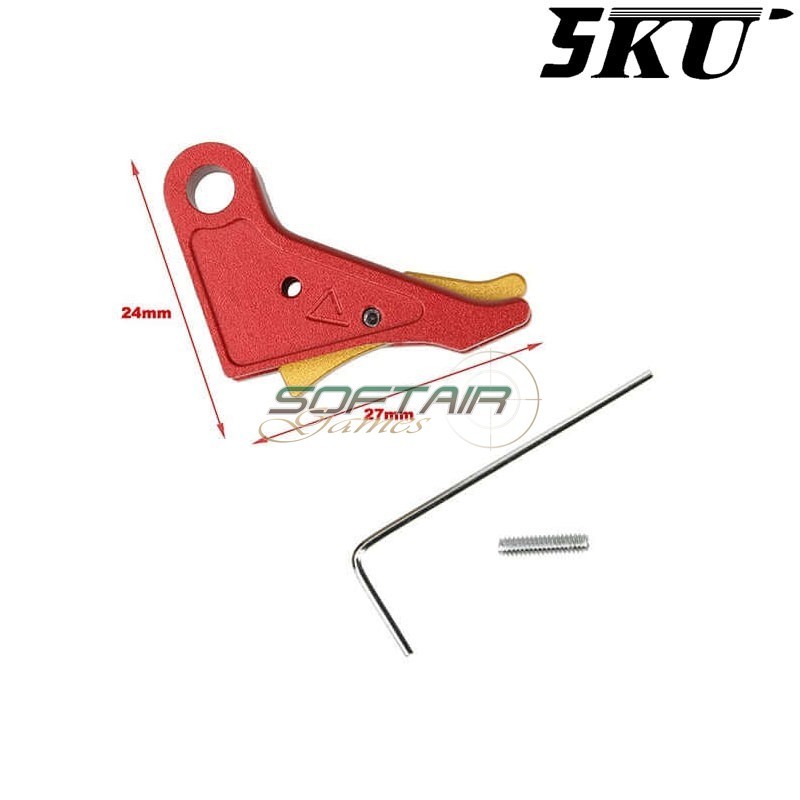 Grilletto Cnc Type 493 Tactical Red-gold Per Glock Marui/WE 5KU (5ku-gb-493-r)