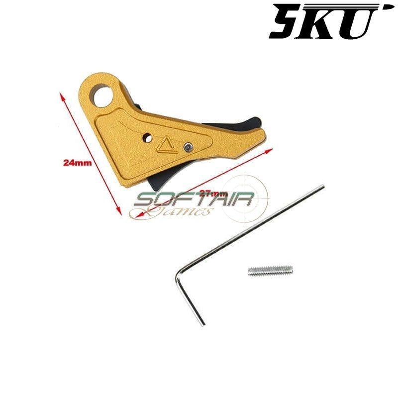 Cnc Trigger Type 493 Tactical Gold-black For Glock Marui/WE 5KU (5ku-gb-493-g)