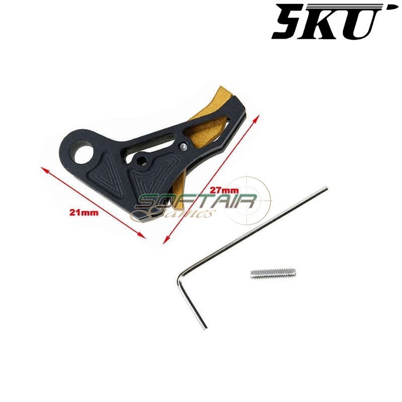 Cnc Trigger Type 494 Tactical Black-gold For Glock Marui/WE 5KU (5ku-gb-494-bk)
