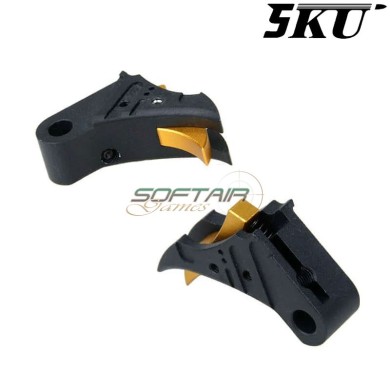 Cnc Trigger Type 495 Tactical Black-gold For Glock Marui/WE 5KU (5ku-gb-495-bk)